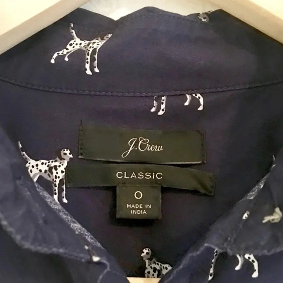 J. Crew Dalmatian Print Classic Button Up Top - Picture 4 of 5